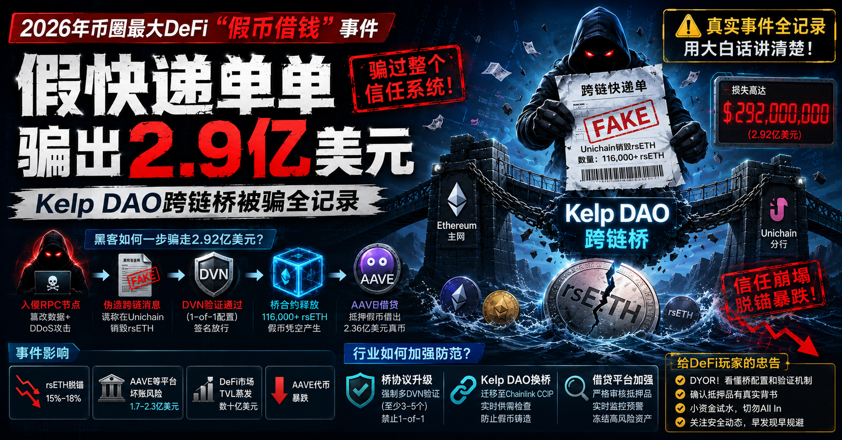 假快递单骗出2.9亿美元:Kelp DAO跨链桥被骗全记录